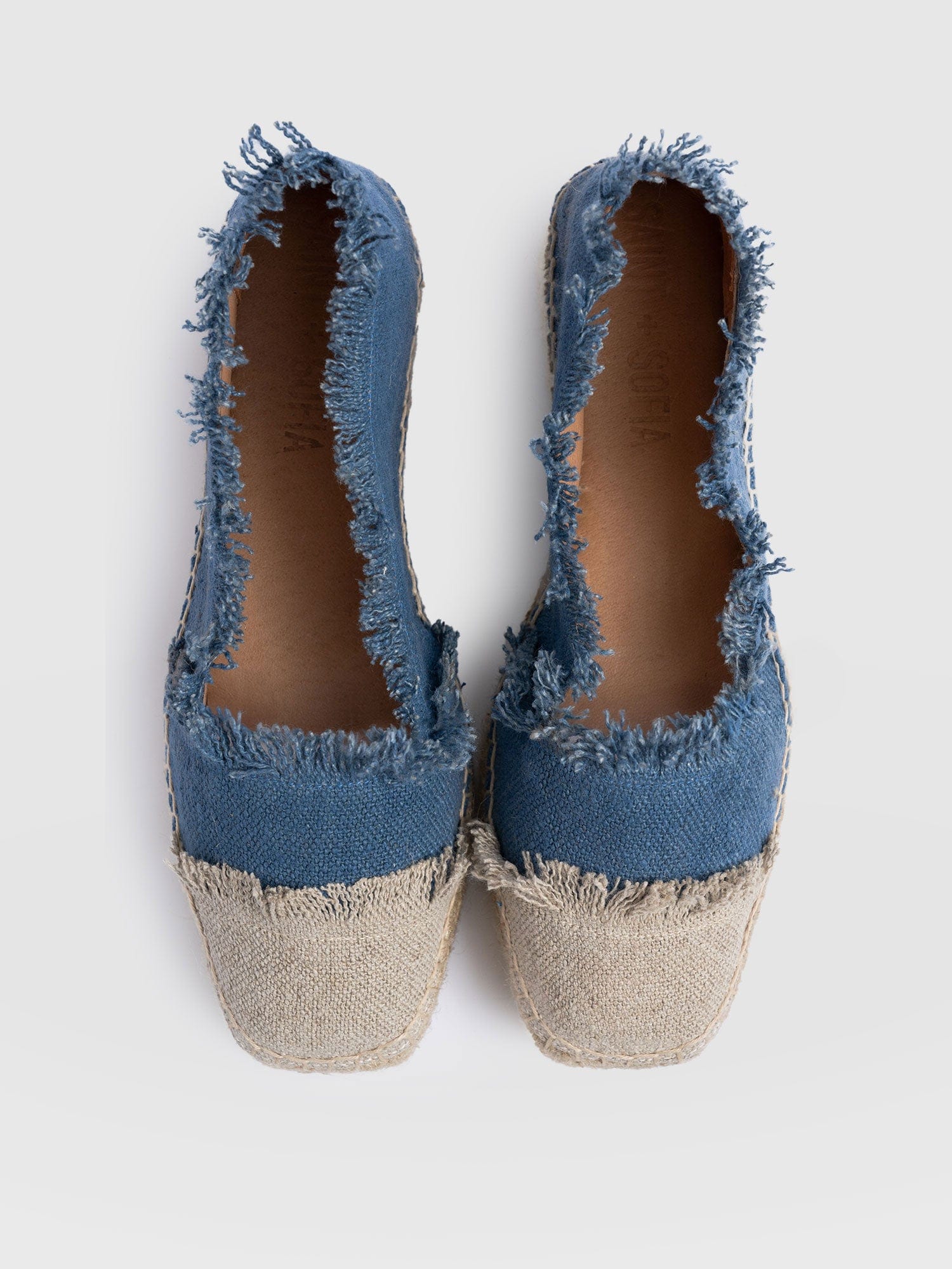 Ivy Frayed Espadrille Pumps Blue